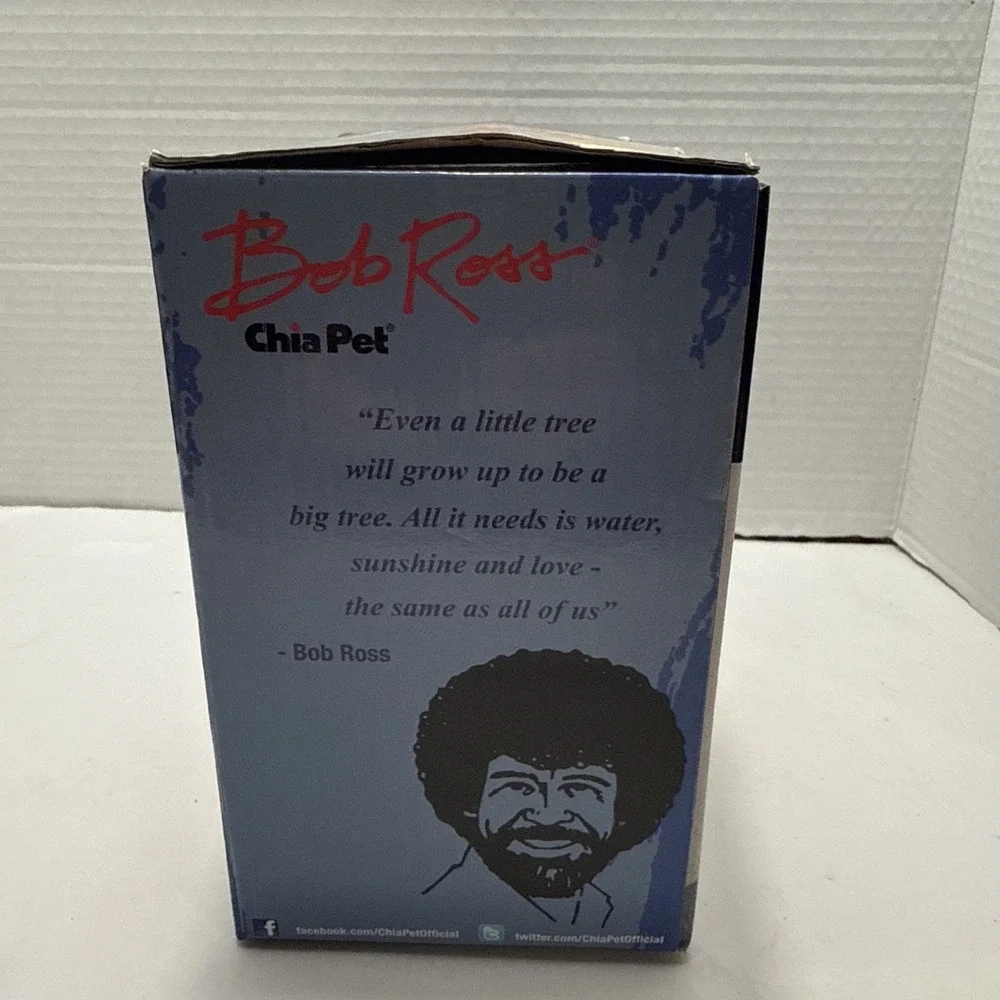 Chia Pet Bob Ross Decorative Pottery Planter Unused in‎ Open Box 2017